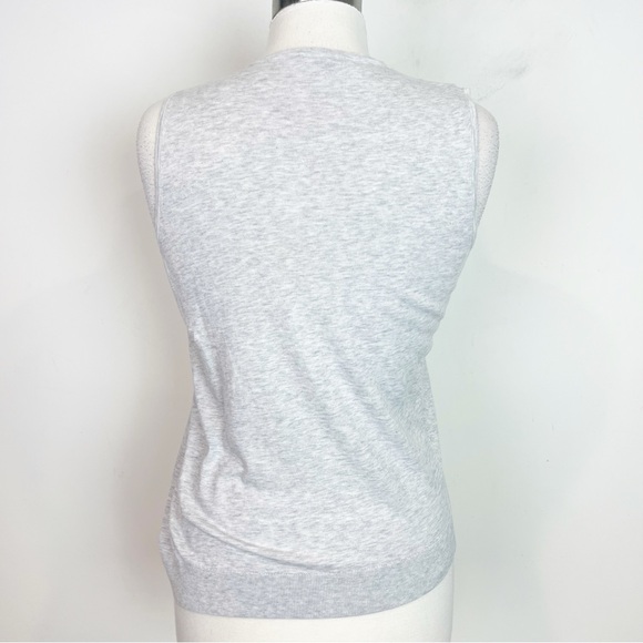 THEORY GRAY SLEEVELESS KNIT LIGHTWEIGHT SWEATER TANK WOMENS MEDIUM - Picture 2 of 4